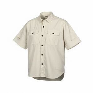 Topo Designs Short‎ Sleeve Outdoor Button Down Camp Shirt White Cotton - Small